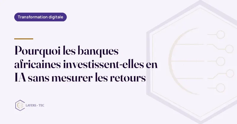 Employé de banque travaillant sur un ordinateur avec des icônes d'IA en arrière-plan